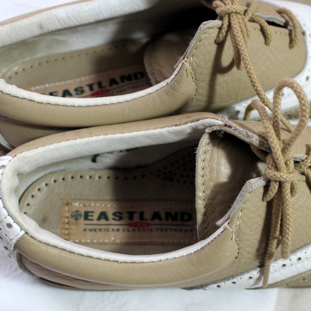 Eastland Falmouth Women’s Waterproof Leather Golf Shoes, White/Tan, 8.5m — image 6 of 8